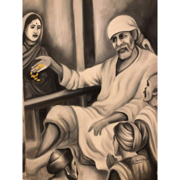 Realistic Art Shirdi Sai Baba Giving Coins