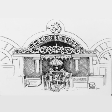 Sai Baba Sketch Drawing 0003