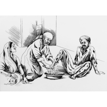 Sai Baba Sketch Drawing 0005