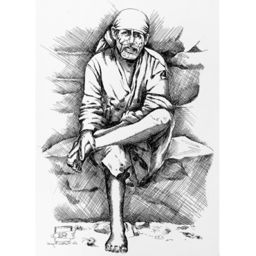 Sai Baba Sketch Drawing 0005