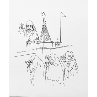 Sai Baba Sketch Drawing 0014