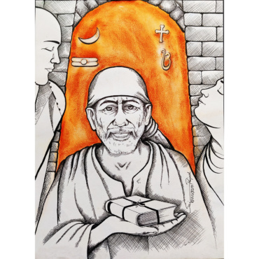 Sai Baba Sketch Drawing 0016