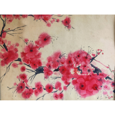 Water Color Cherry Blosum Flowers